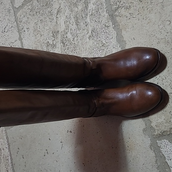 Frye Lindsay Plate Cognac Brown Tall Riding Boots Size 7 B - Picture 5 of 10
